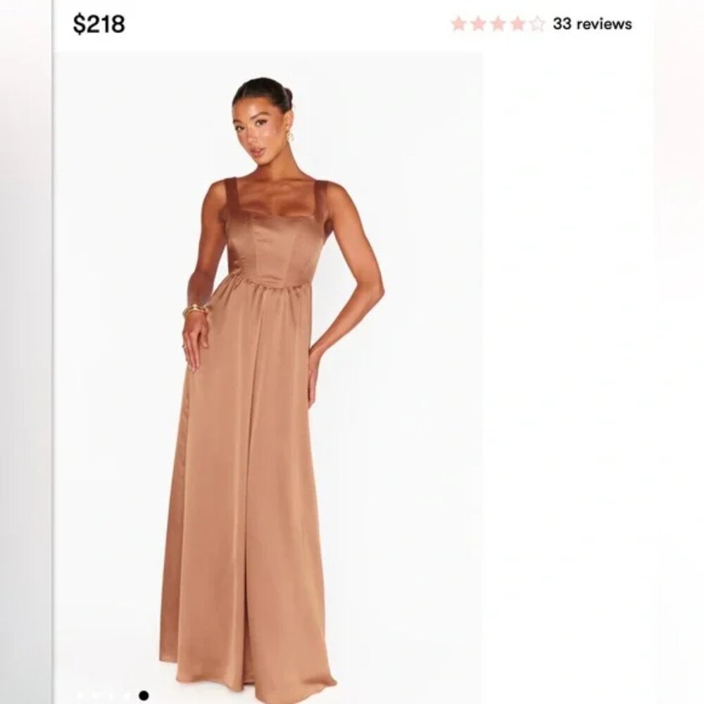 Show Me Your Mumu Large Nina Maxi Dress in Copper Luxe Satin